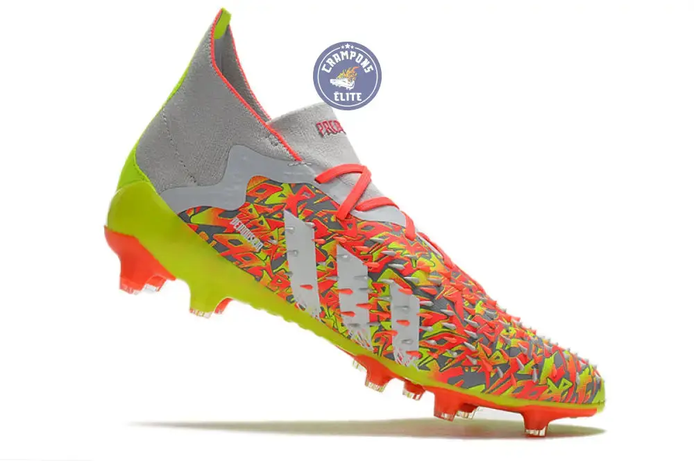 Predator Freak Lacets FG Numbers Up - Gris/Blanc/Jaune - Image 3