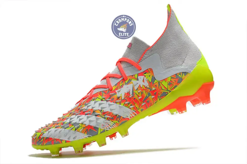 Predator Freak Lacets FG Numbers Up - Gris/Blanc/Jaune - Image 4