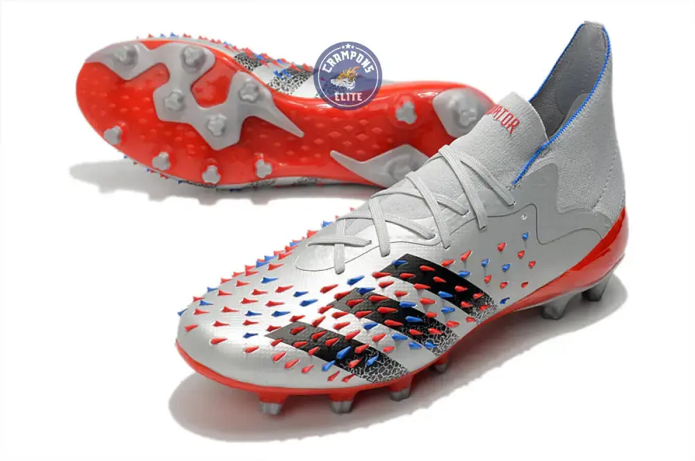 Predator Freak Lacets FG Showpiece - Argenté/Noir/Rouge - Image 2
