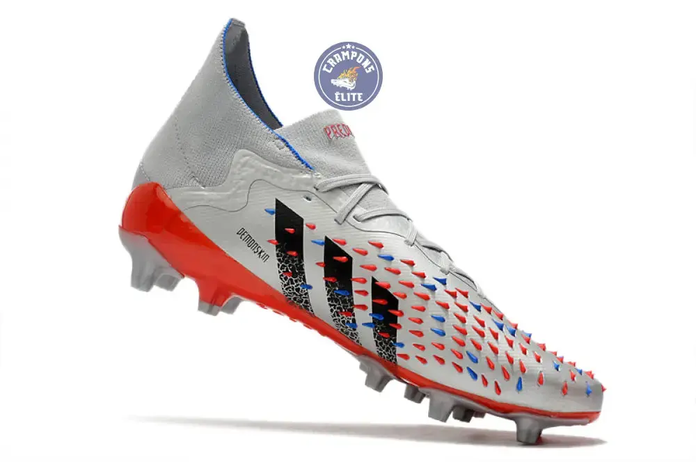 Predator Freak Lacets FG Showpiece - Argenté/Noir/Rouge - Image 3