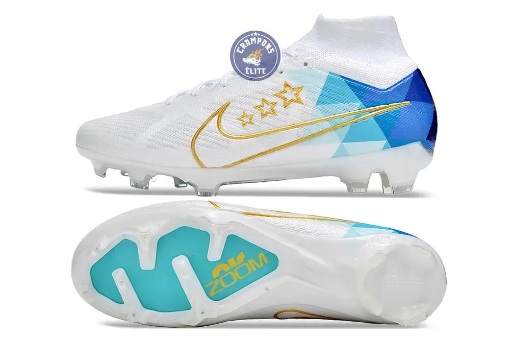 Superfly 9 Elite FG x Enzo Fernandez Blanc/Bleu/Or - Image 3