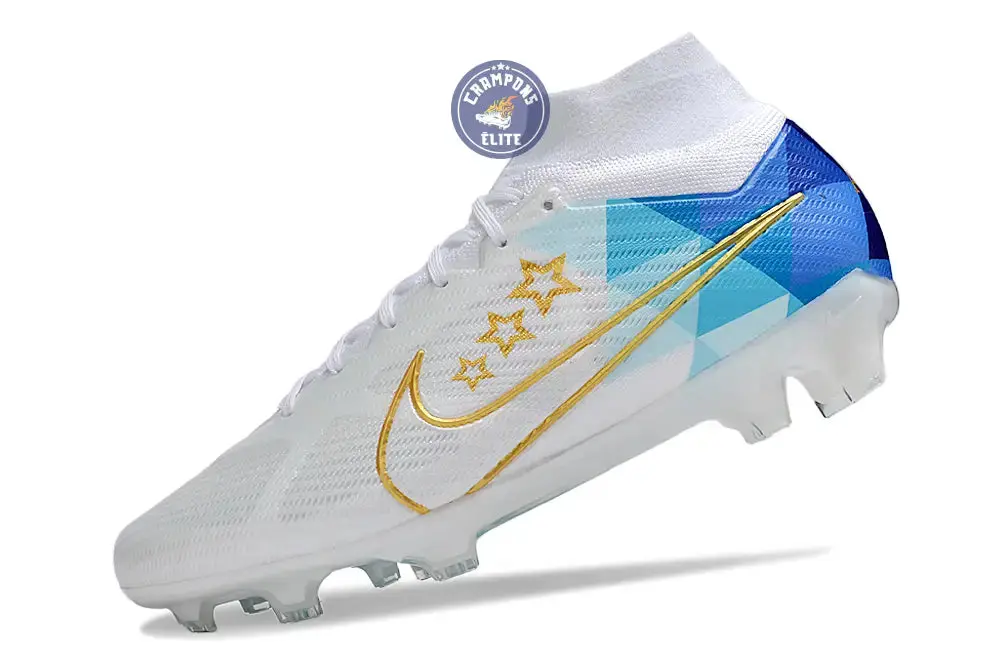 Superfly 9 Elite FG x Enzo Fernandez Blanc/Bleu/Or - Image 5