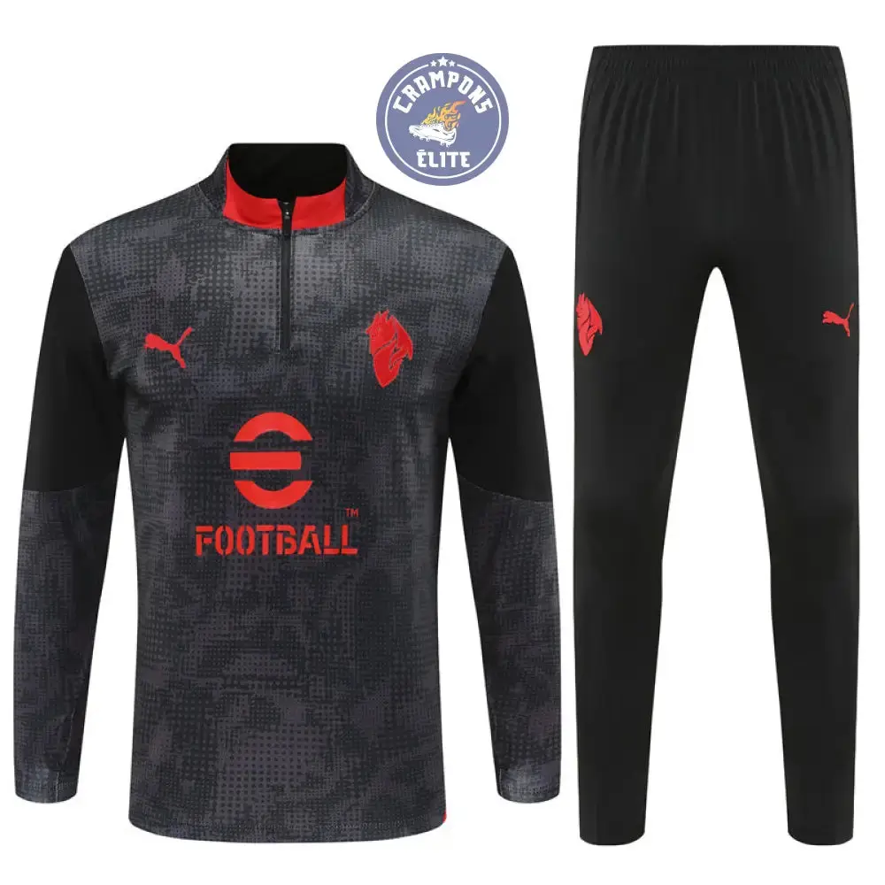 Survêtement d'entraînement demi-zip - AC Milan 2025/2026 - Gris/Noir/Rouge