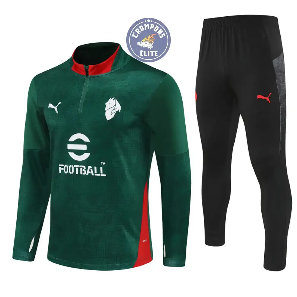 Survêtement d'entraînement demi-zip - AC Milan 2025/2026 - Vert/Noir/Rouge - Image 2