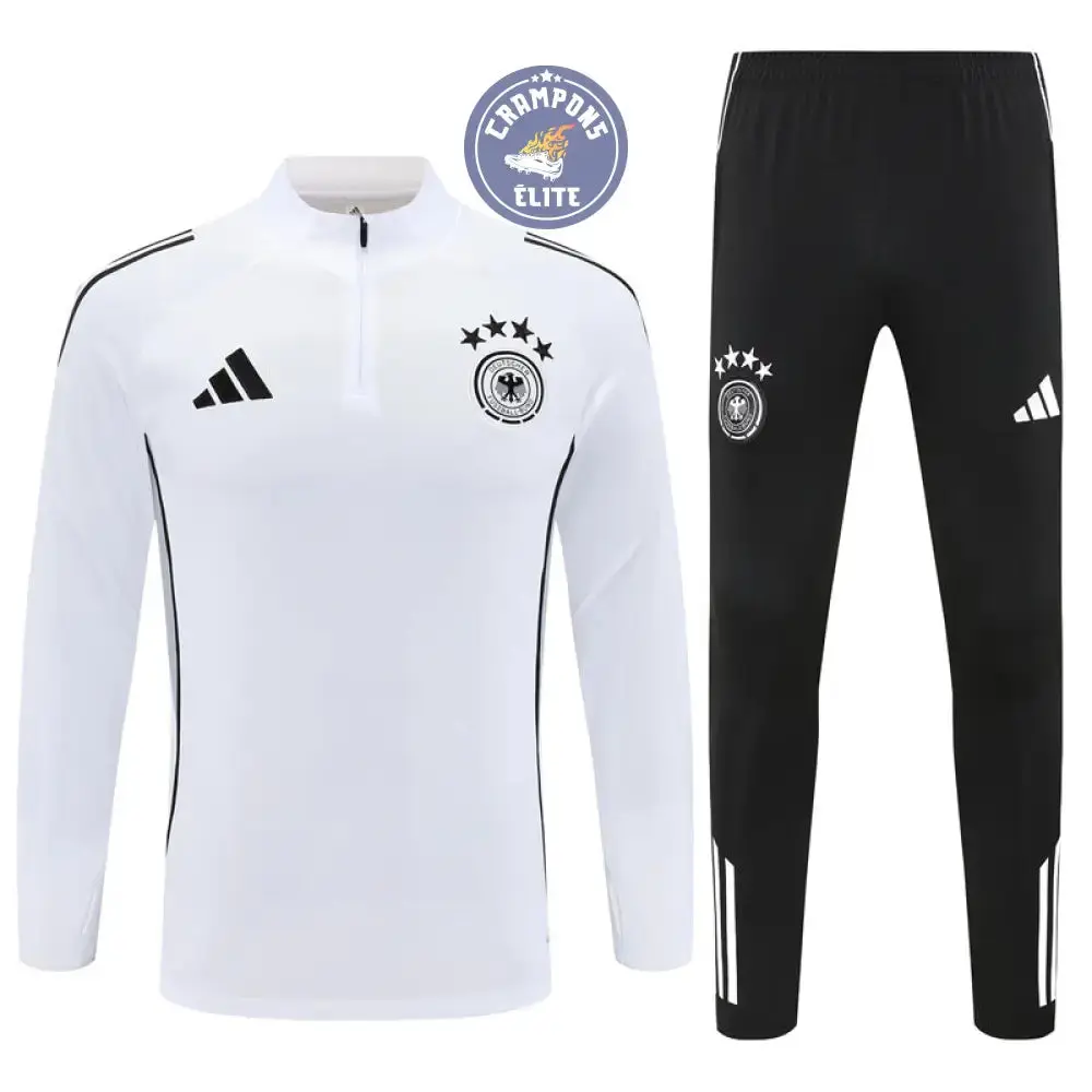 Survêtement d'entraînement demi-zip - Allemagne 2025/2026 - Blanc/Noir