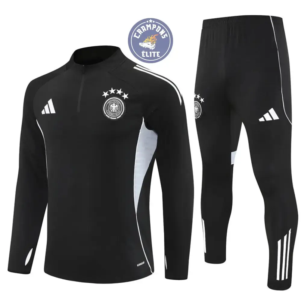 Survêtement d'entraînement demi-zip - Allemagne 2025/2026 - Noir/Blanc - Image 2