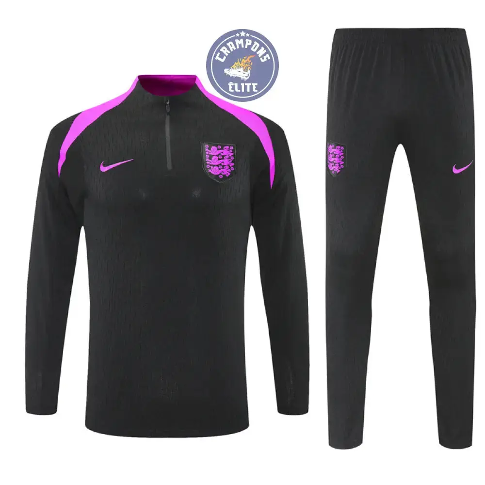 Survêtement d'entraînement demi-zip - Angleterre 2025/2026 - Noir/Violet