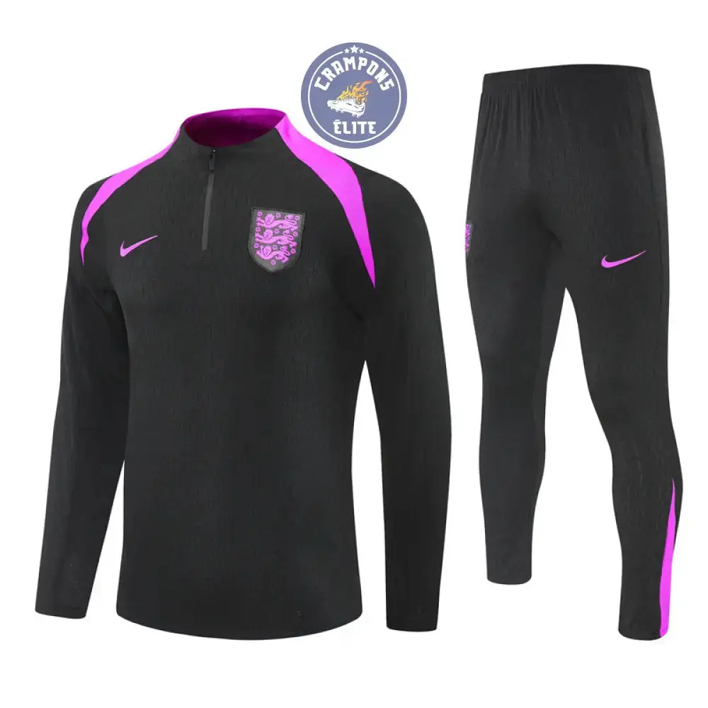Survêtement d'entraînement demi-zip - Angleterre 2025/2026 - Noir/Violet - Image 2