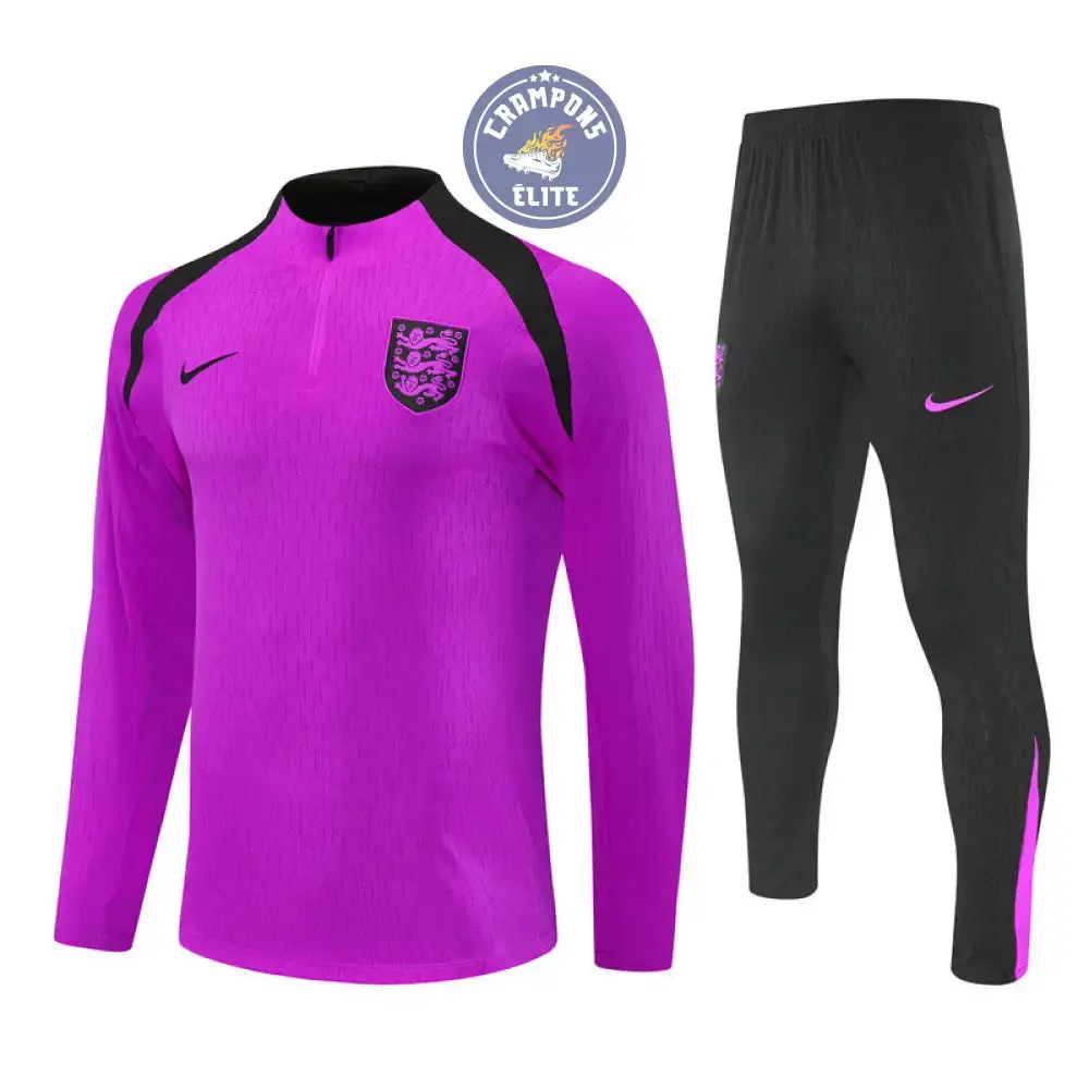 Survêtement d'entraînement demi-zip - Angleterre 2025/2026 - Violet/Noir - Image 2