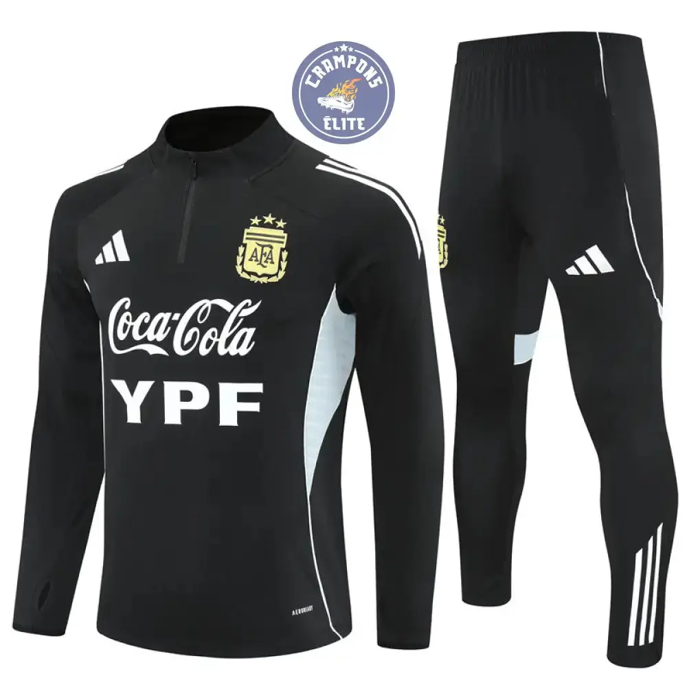 Survêtement d'entraînement demi-zip - Argentine 2025/2026 - Noir/Gris Bleuté/Blanc - Image 2