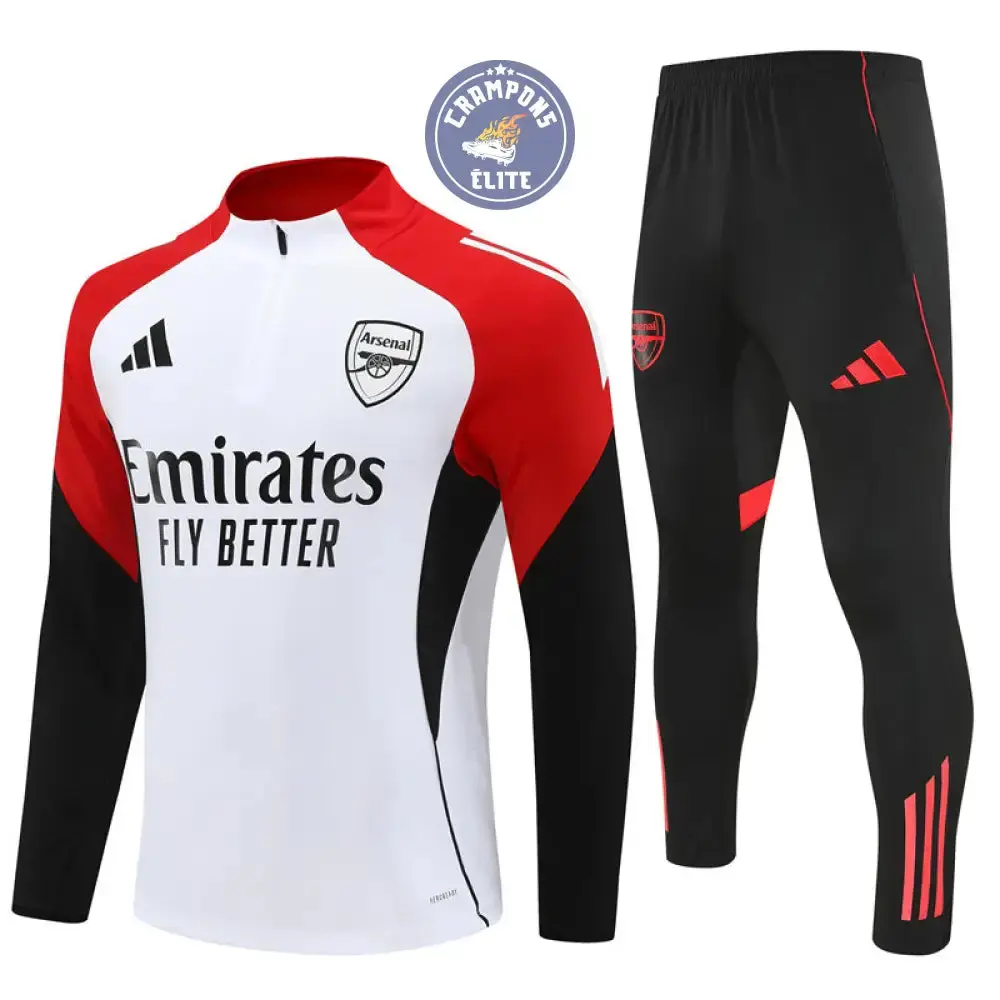 Survêtement d'entraînement demi-zip - Arsenal 2025/2026 - Blanc/Noir/Rouge - Image 2