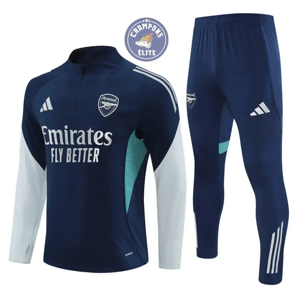 Survêtement d'entraînement demi-zip - Arsenal 2025/2026 - Bleu Marine/Gris Bleuté/Bleu Turquoise - Image 2