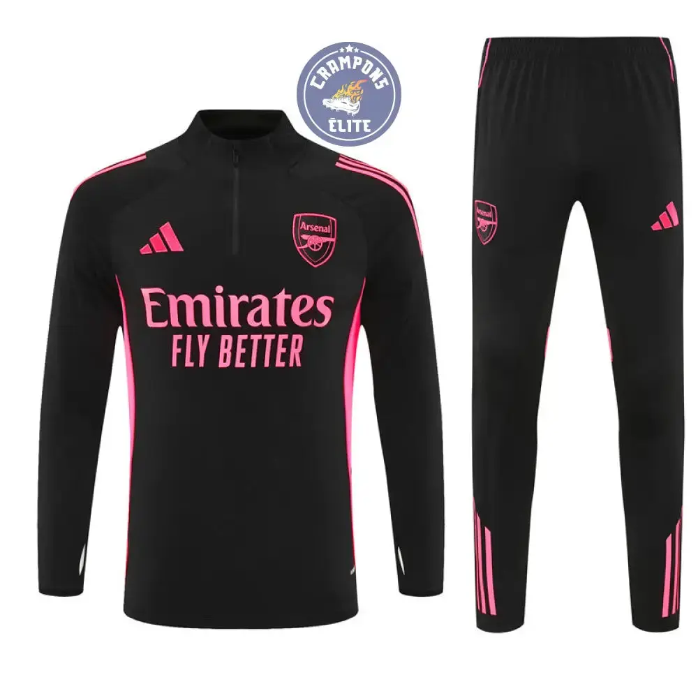 Survêtement d'entraînement demi-zip - Arsenal 2025/2026 - Noir/Rose