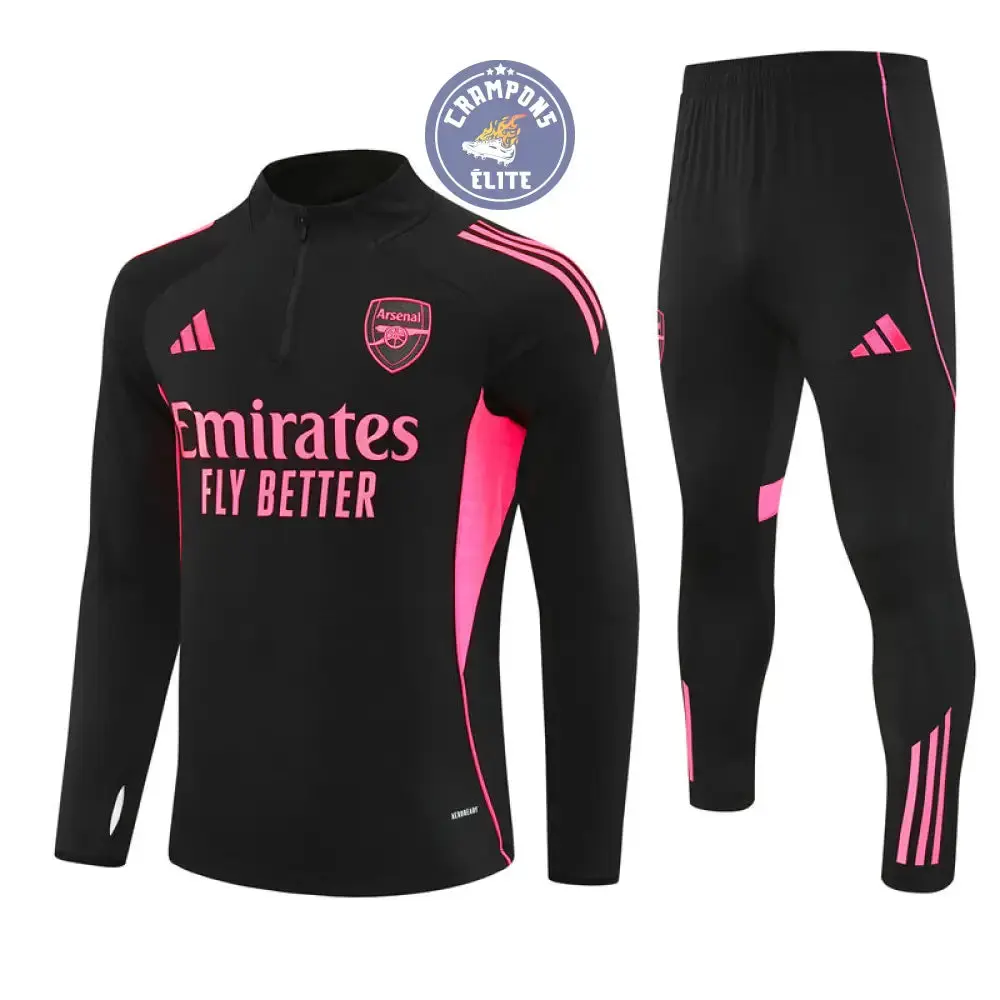 Survêtement d'entraînement demi-zip - Arsenal 2025/2026 - Noir/Rose - Image 2