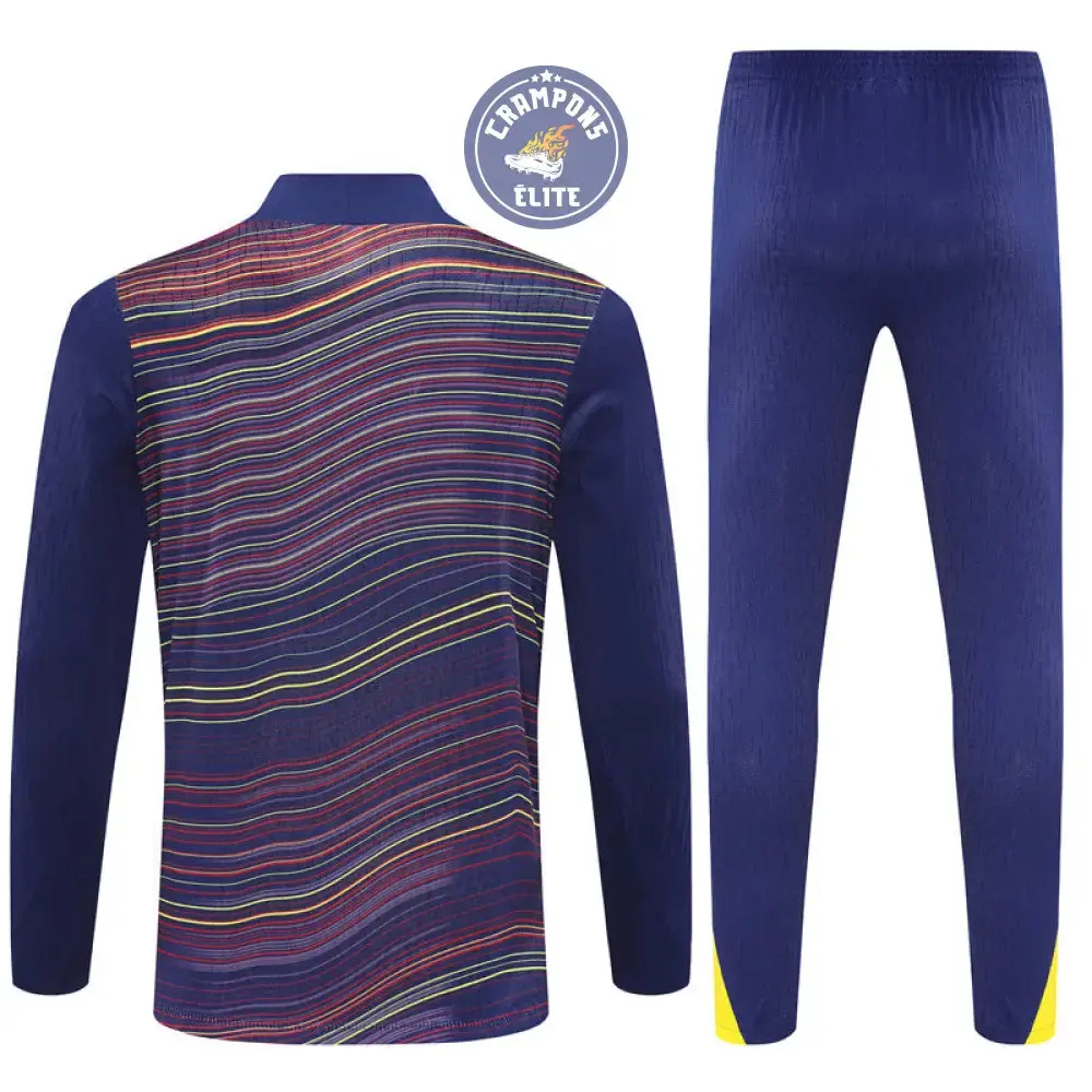 Survêtement d'entraînement demi-zip - Barcelone 2025/2026 - Camouflage Bleu marine à rayures jaunes - Image 3