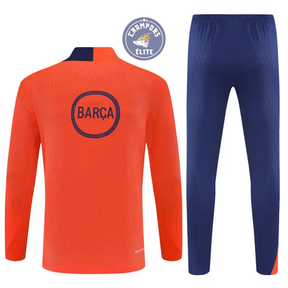 Survêtement d'entraînement demi-zip - Barcelone 2025/2026 - Orange/Bleu - Image 3