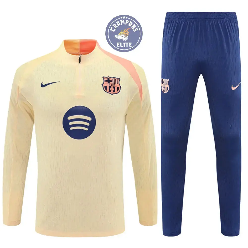 Survêtement d'entraînement demi-zip - Barcelone 2025/2026 - Jaune Clair/Rose/Bleu Marine