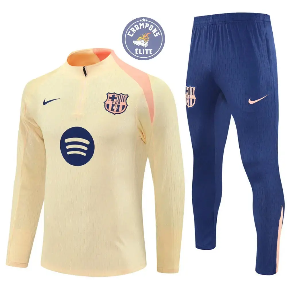 Survêtement d'entraînement demi-zip - Barcelone 2025/2026 - Jaune Clair/Rose/Bleu Marine - Image 2