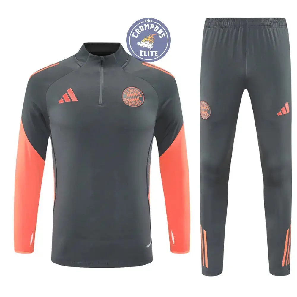 Survêtement d'entraînement demi-zip - Bayern Munich 2025/2026 - Gris/Orange