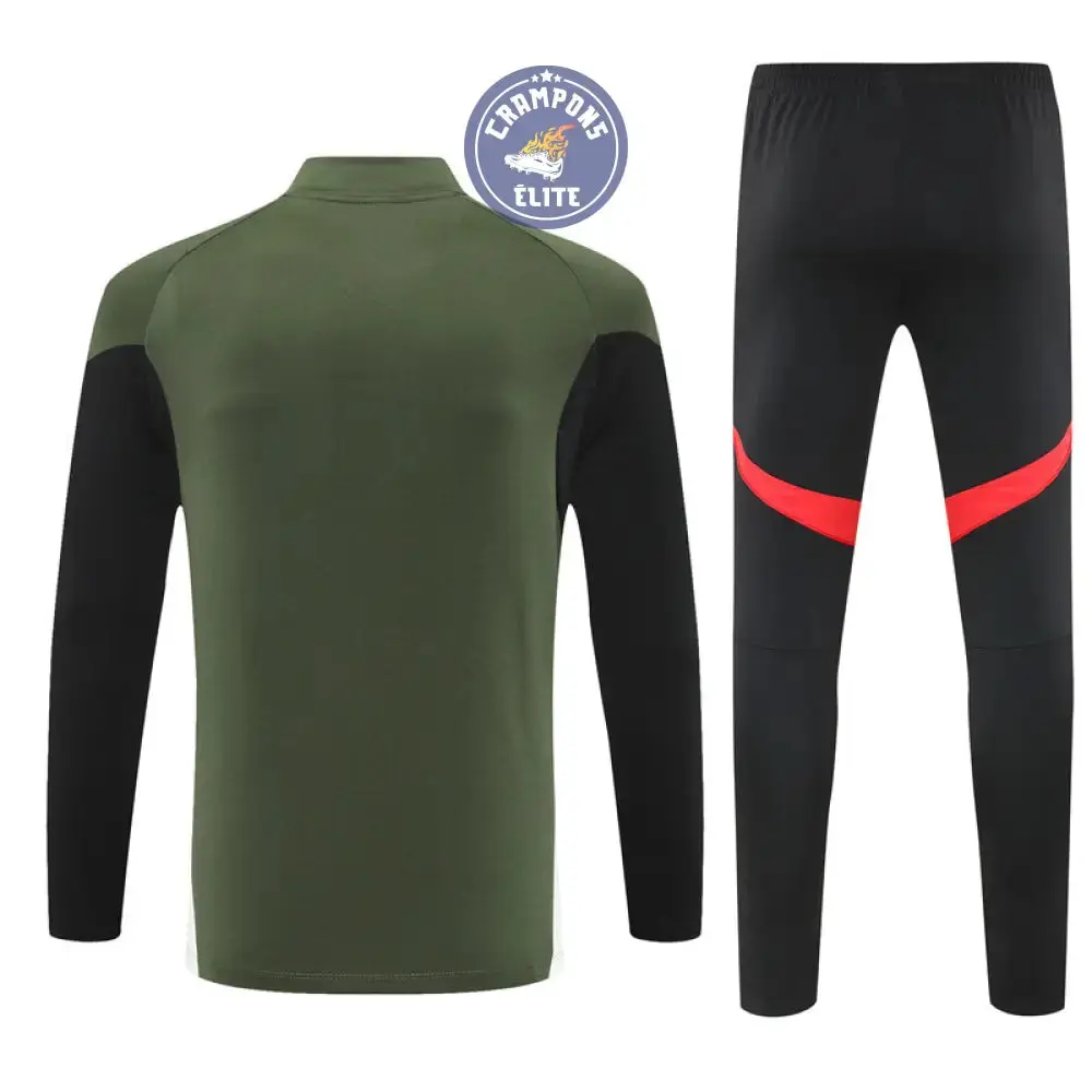 Survêtement d'entraînement demi-zip - Bayern Munich 2025/2026 - Kaki/Noir/Rouge - Image 3