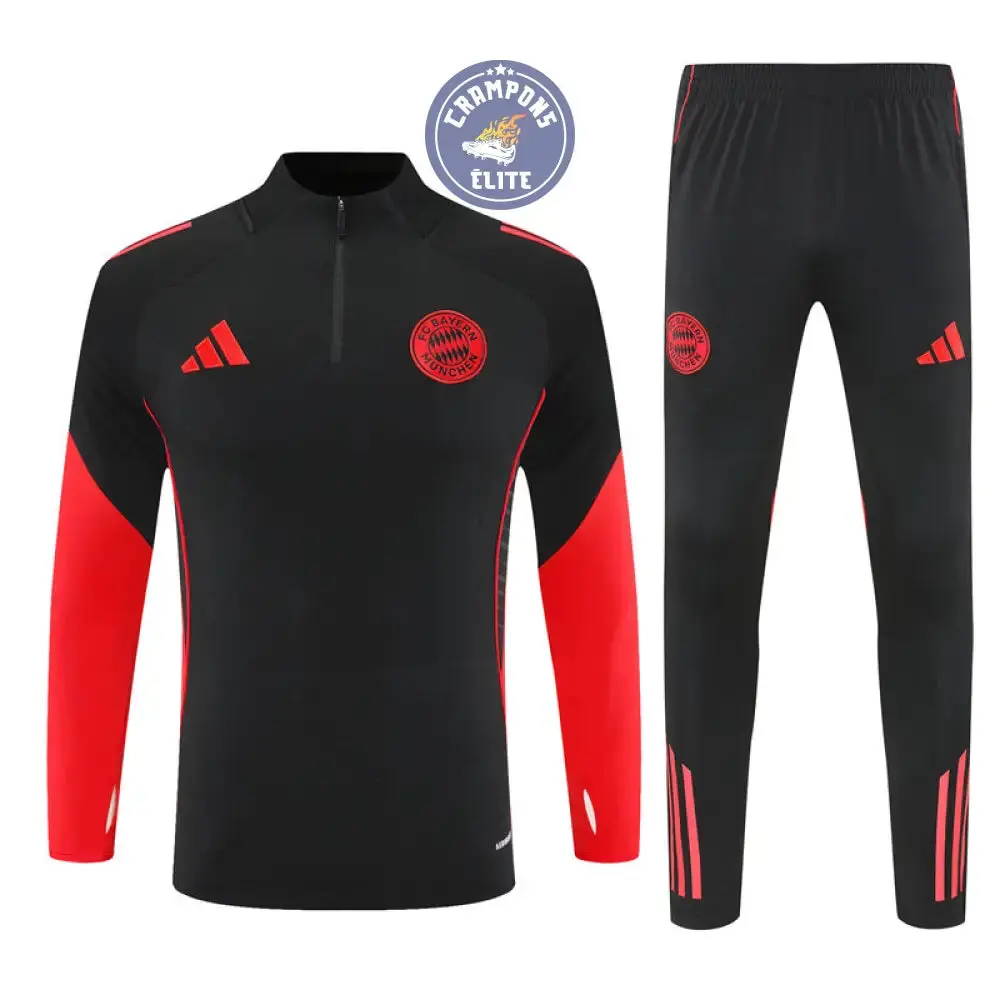 Survêtement d'entraînement demi-zip - Bayern Munich 2025/2026 - Noir/Rouge