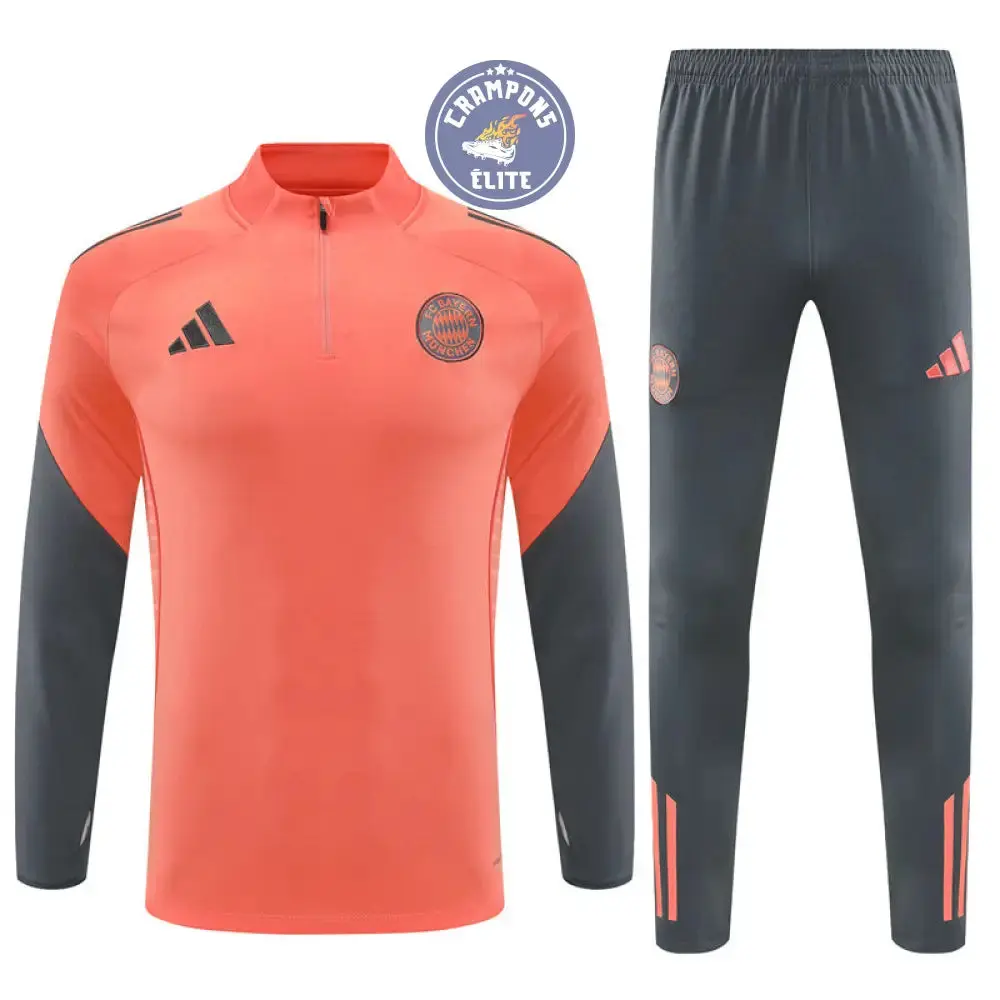 Survêtement d'entraînement demi-zip - Bayern Munich 2025/2026 - Orange/Gris