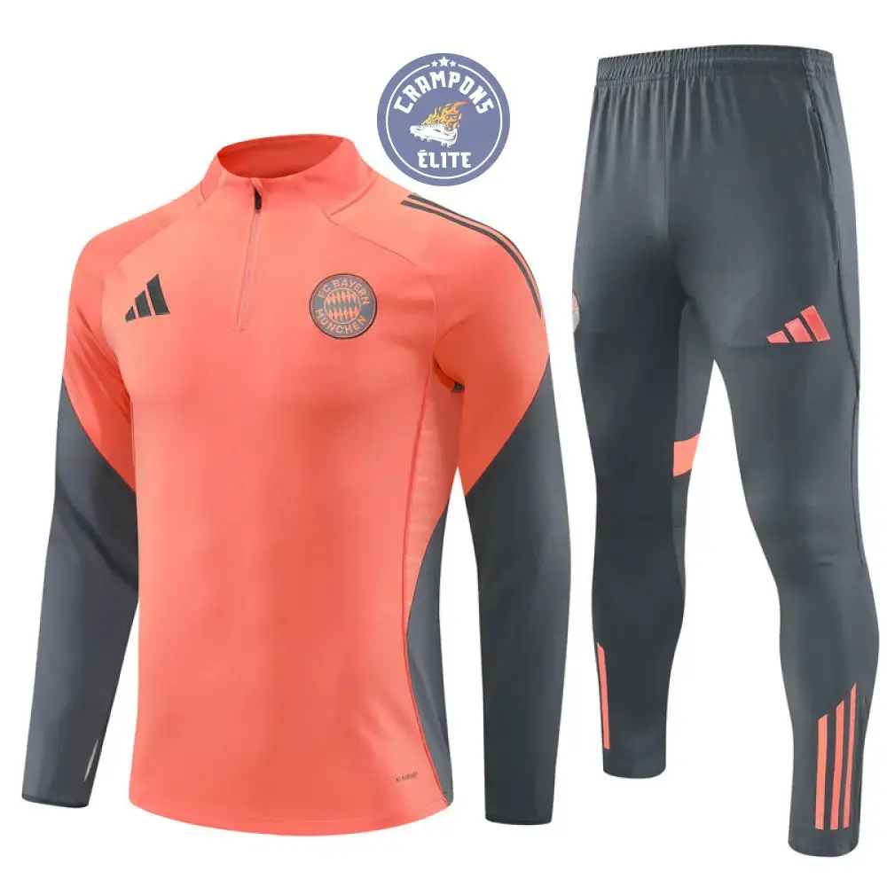 Survêtement d'entraînement demi-zip - Bayern Munich 2025/2026 - Orange/Gris - Image 2