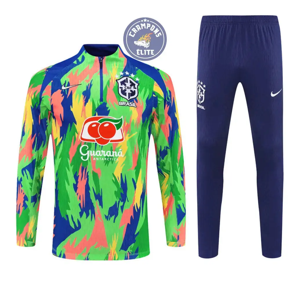 Survêtement d'entraînement demi-zip - Brésil 2025/2026 - Camouflage Vert/Bleu - Image 2