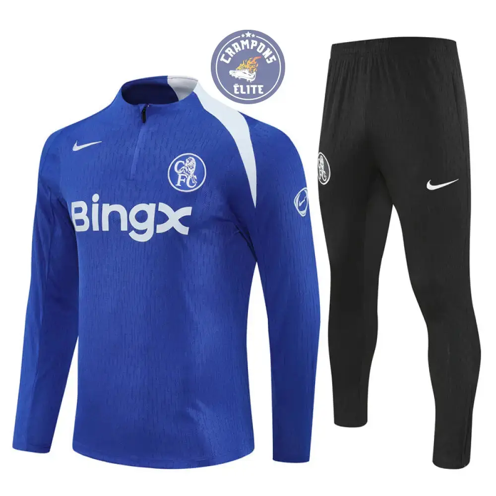 Survêtement d'entraînement demi-zip - Chelsea 2025/2026 - Bleu/Blanc/Noir - Image 2