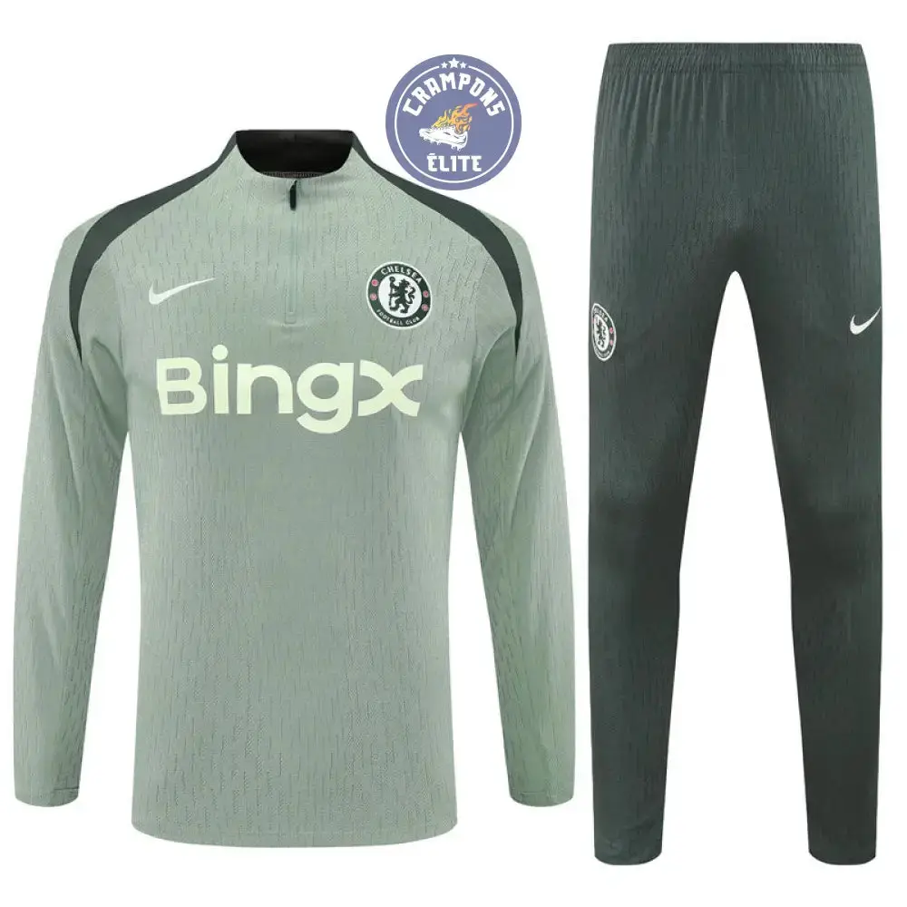 Survêtement d'entraînement demi-zip - Chelsea 2025/2026 - Kaki/Vert Clair