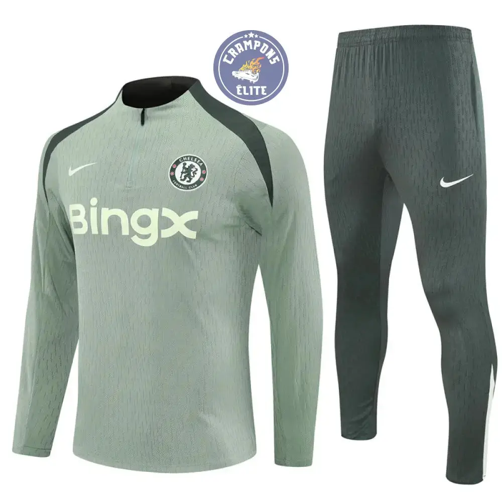 Survêtement d'entraînement demi-zip - Chelsea 2025/2026 - Kaki/Vert Clair - Image 2