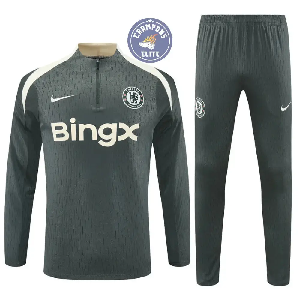 Survêtement d'entraînement demi-zip - Chelsea 2025/2026 - Kaki/Beige