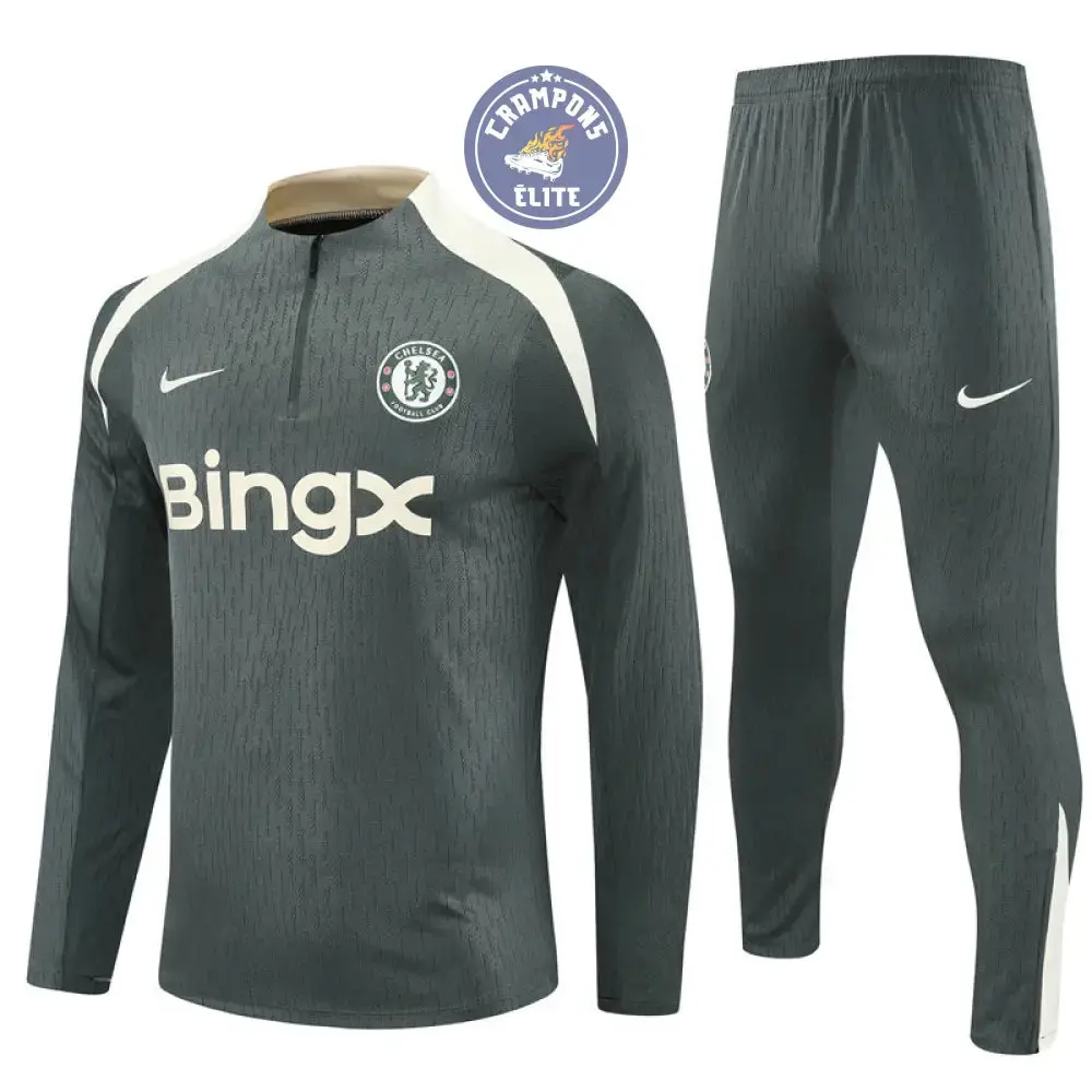 Survêtement d'entraînement demi-zip - Chelsea 2025/2026 - Kaki/Beige - Image 2