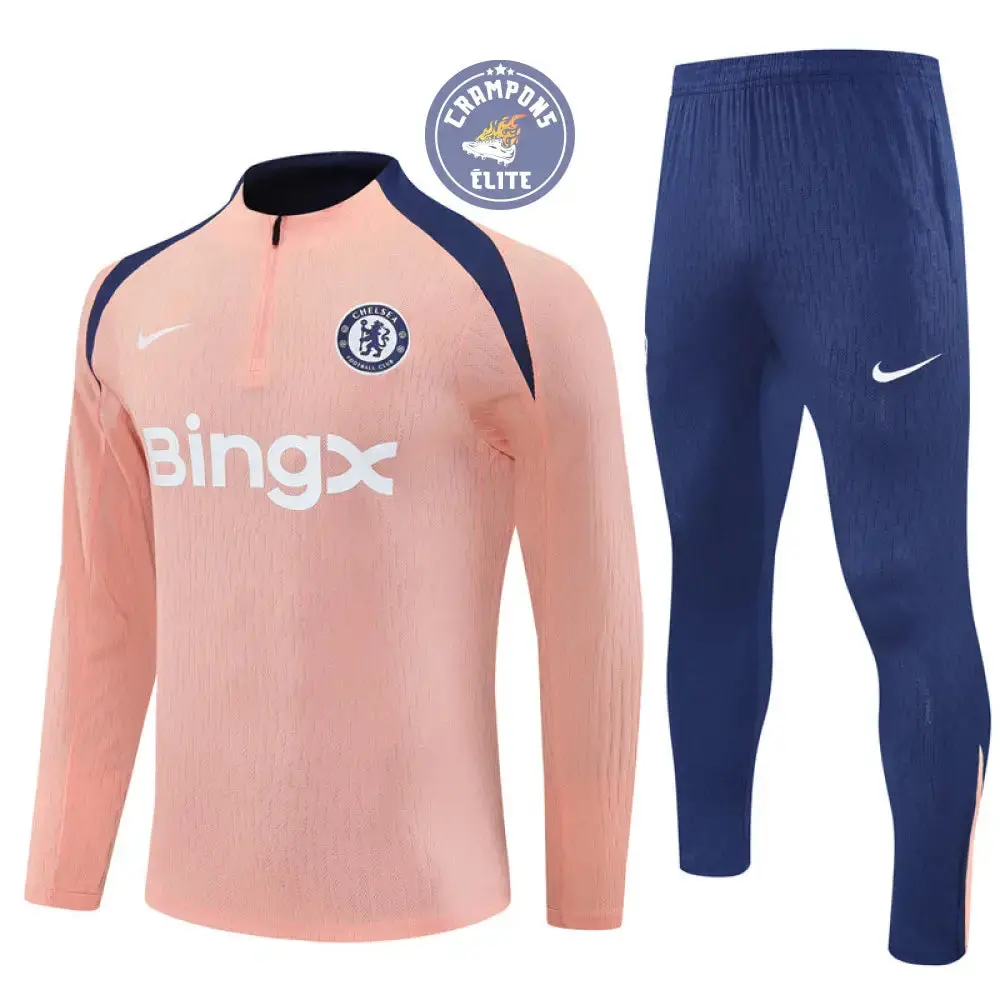 Survêtement d'entraînement demi-zip - Chelsea 2025/2026 - Rose/Bleu Marine - Image 2