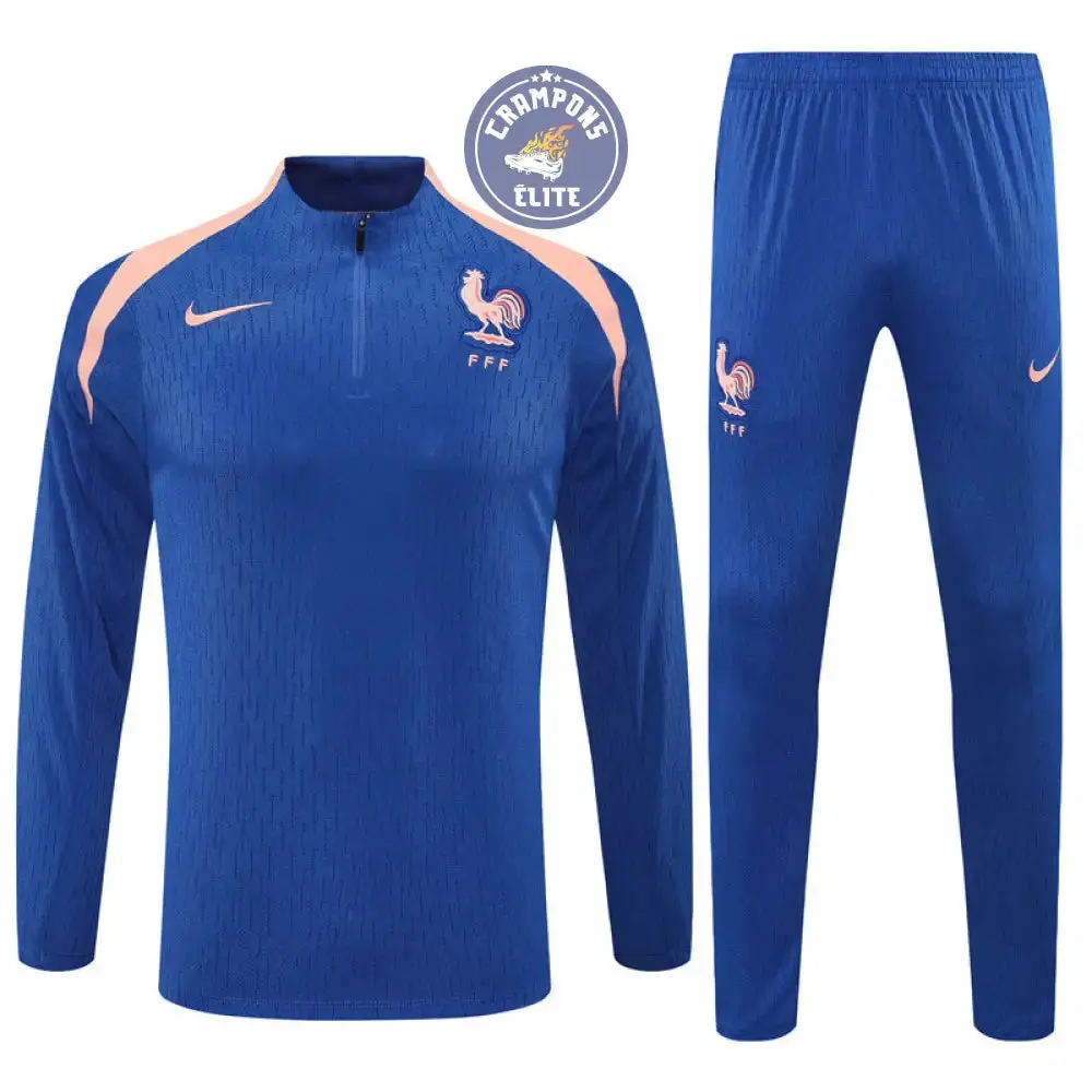 Survêtement d'entraînement demi-zip - France 2025/2026 - Bleu/Rose