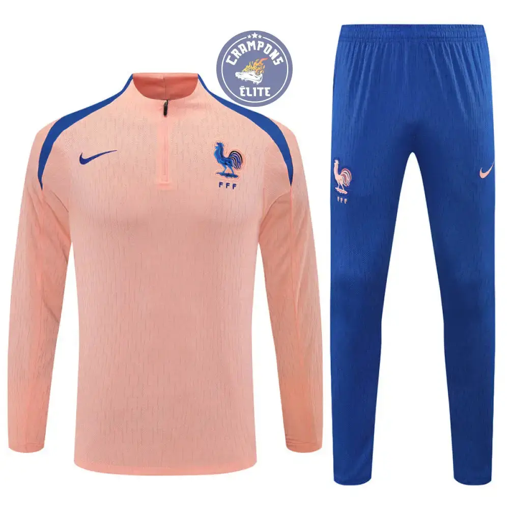 Survêtement d'entraînement demi-zip - France 2025/2026 - Rose/Bleu