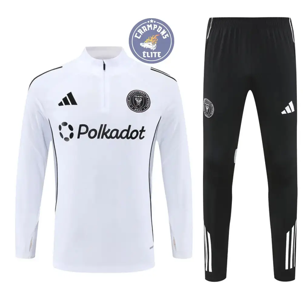 Survêtement d'entraînement demi-zip - Inter Miami 2025/2026 - Blanc/Noir