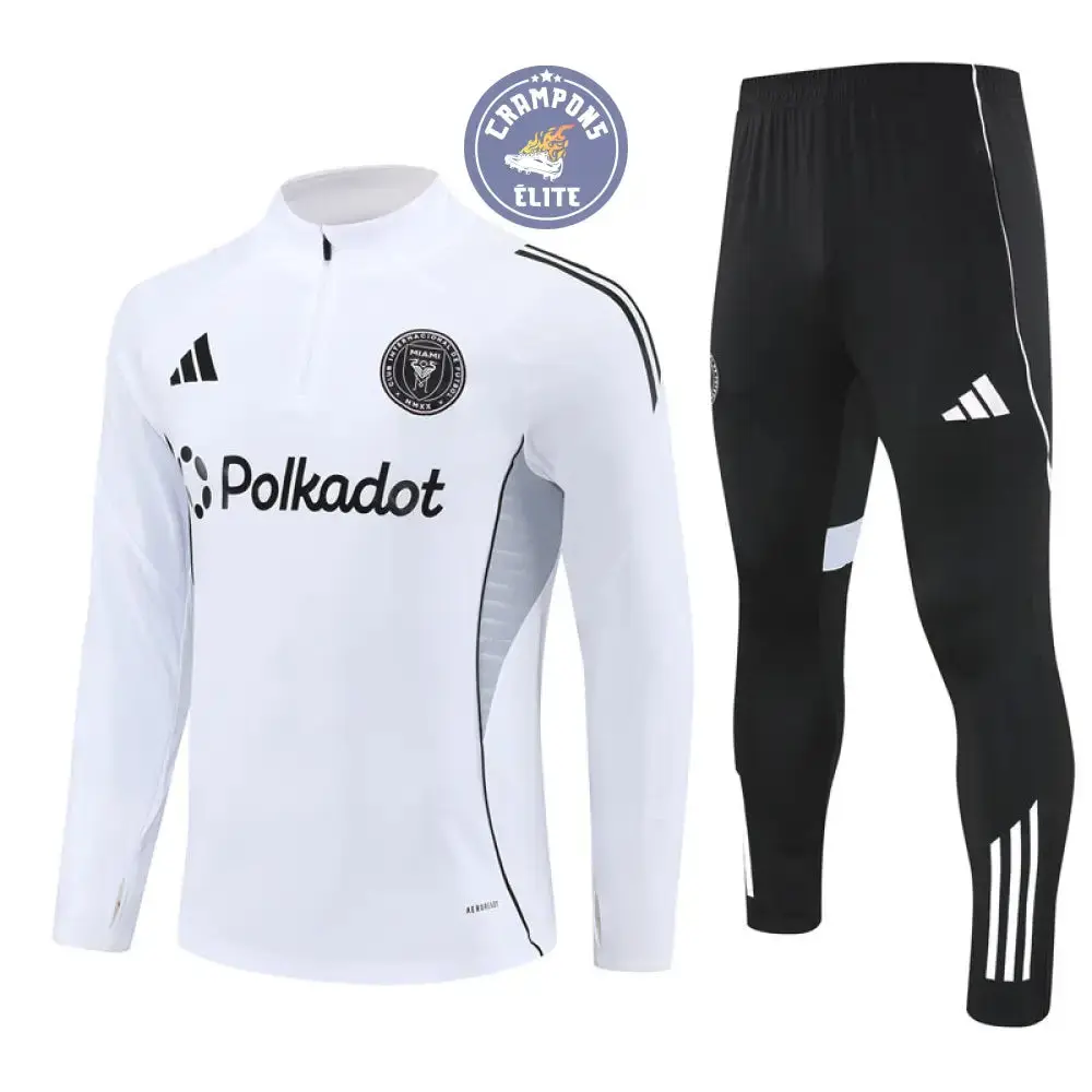 Survêtement d'entraînement demi-zip - Inter Miami 2025/2026 - Blanc/Noir - Image 2
