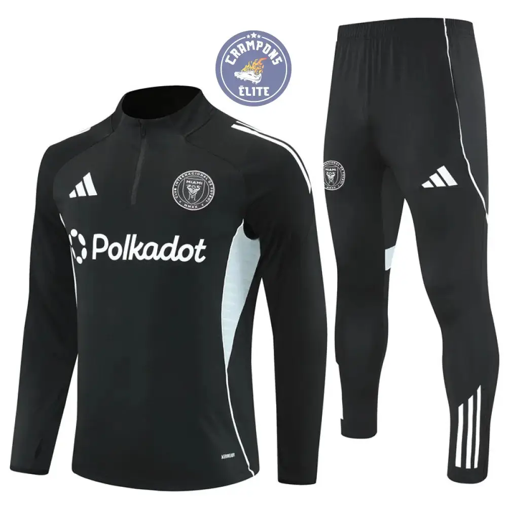 Survêtement d'entraînement demi-zip - Inter Miami 2025/2026 - Noir/Gris Bleuté/Blanc - Image 2