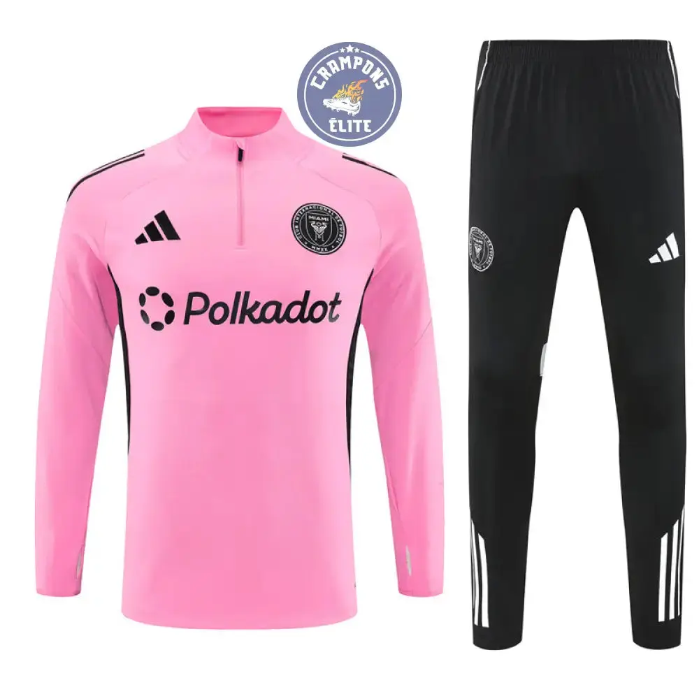 Survêtement d'entraînement demi-zip - Inter Miami 2025/2026 - Rose/Noir/Blanc