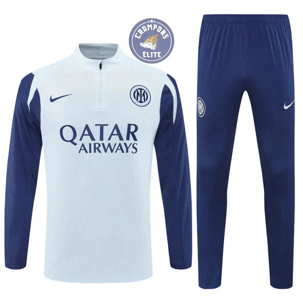 Survêtement d'entraînement demi-zip - Inter Milan 2025/2026 - Gris Bleuté/Bleu Marine