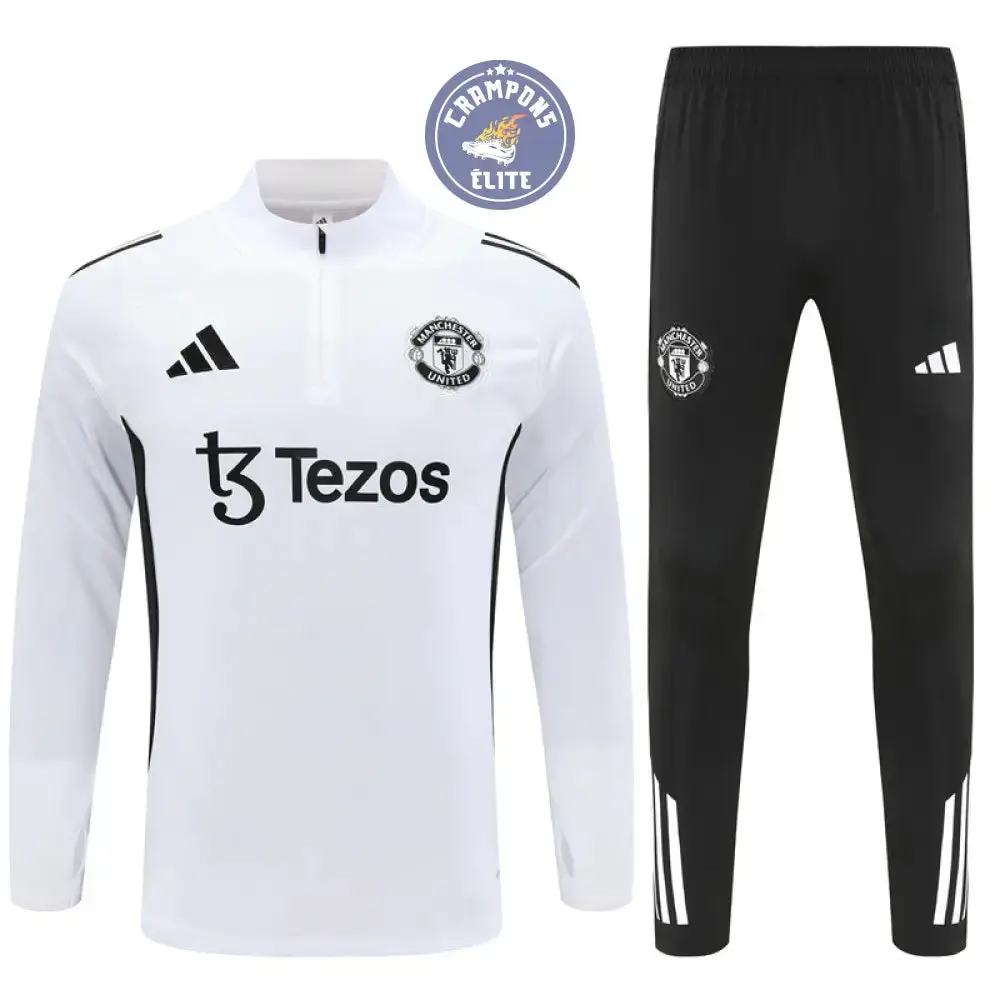 Survêtement d'entraînement demi-zip - Manchester 2025/2026 - Blanc/Noir/Violet