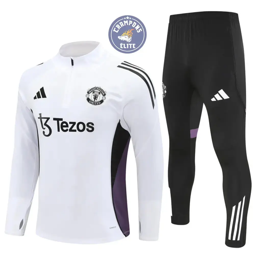 Survêtement d'entraînement demi-zip - Manchester 2025/2026 - Blanc/Noir/Violet - Image 2