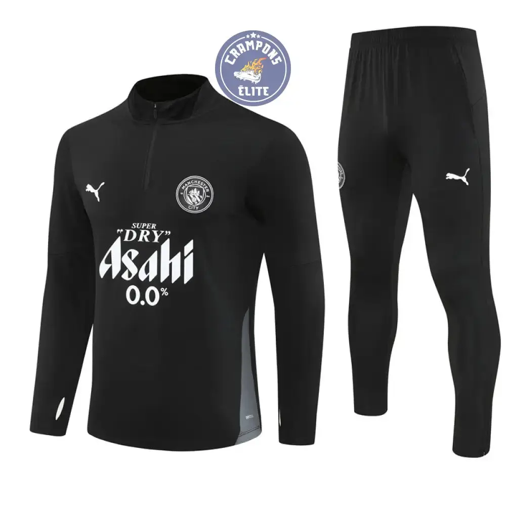 Survêtement d'entraînement demi-zip - Manchester City 2025/2026 - Noir/Blanc - Image 2