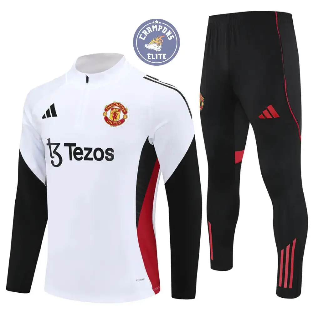 Survêtement d'entraînement demi-zip - Manchester United 2025/2026 - Blanc/Noir/Rouge - Image 2