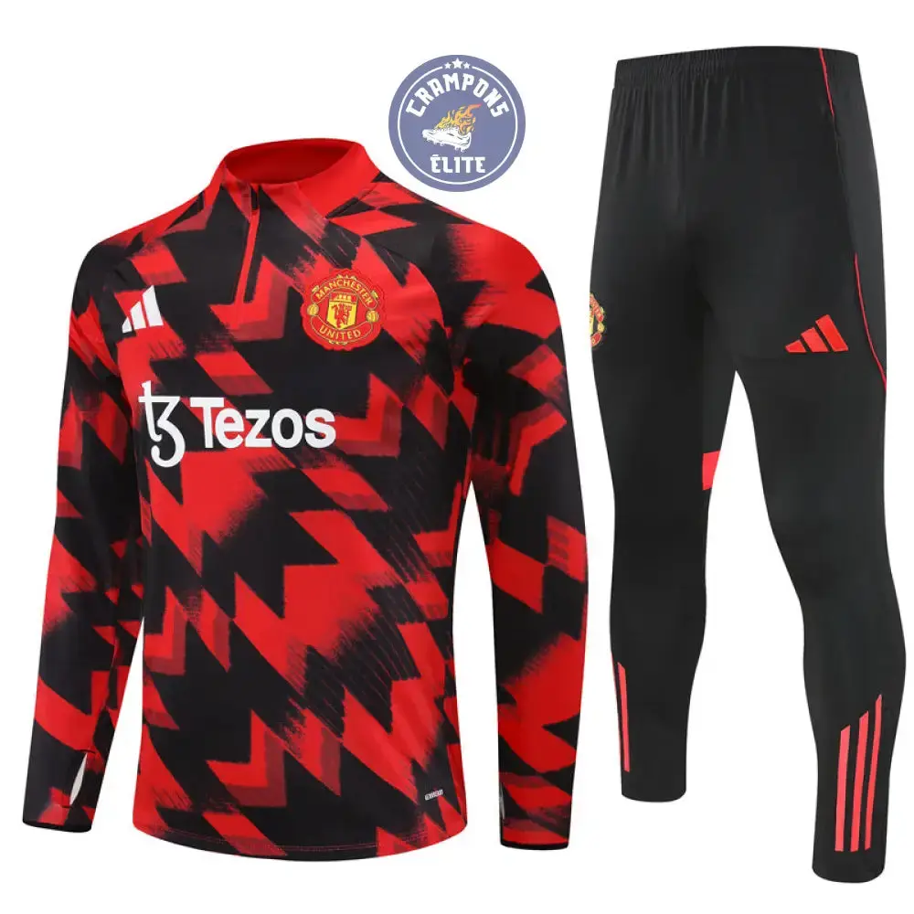 Survêtement d'entraînement demi-zip - Manchester United 2025/2026 - Noir/Rouge - Image 2