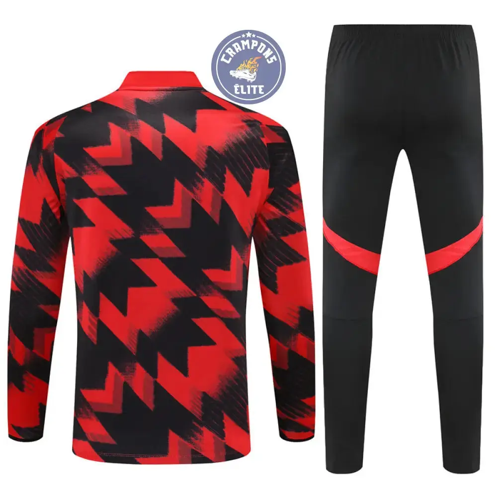 Survêtement d'entraînement demi-zip - Manchester United 2025/2026 - Noir/Rouge - Image 3