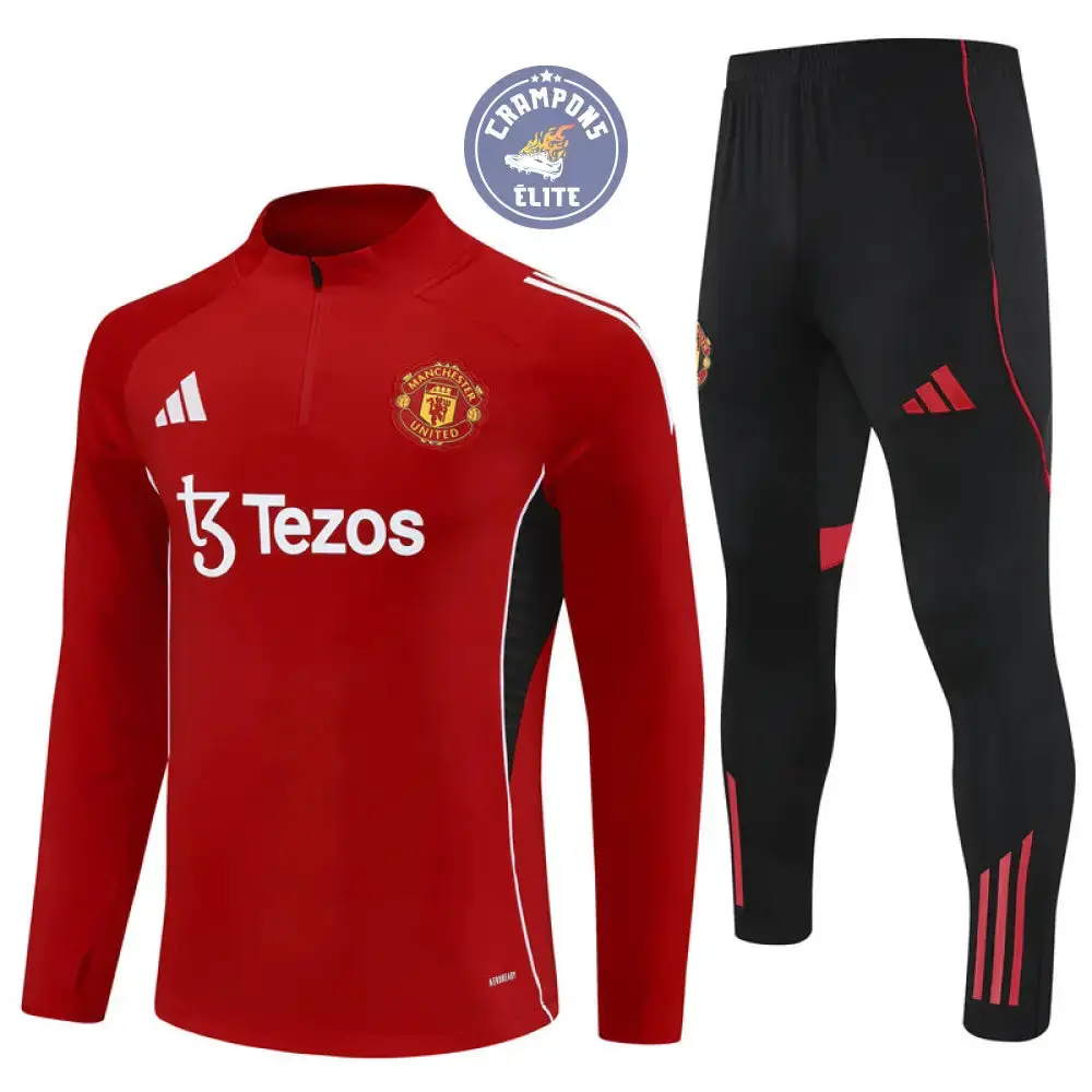 Survêtement d'entraînement demi-zip - Manchester United 2025/2026 - Rouge/Noir/Blanc