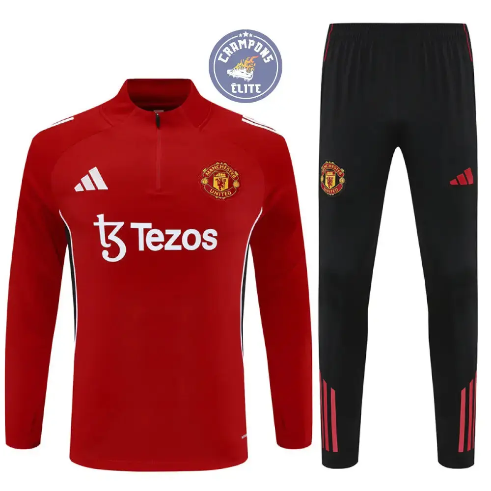 Survêtement d'entraînement demi-zip - Manchester United 2025/2026 - Rouge/Noir/Blanc - Image 3