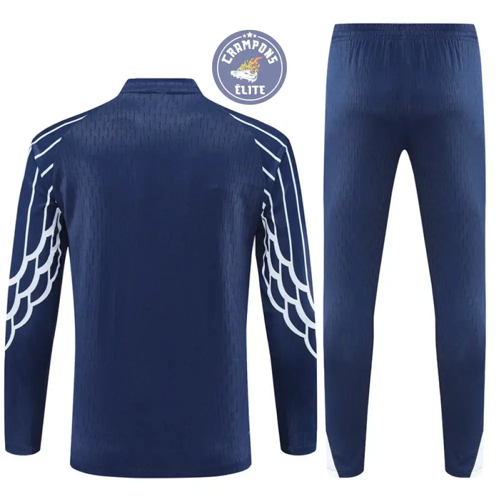 Survêtement d'entraînement demi-zip - PSG 2025/2026 - à rayures Bleu Marine/Blanc - Image 3